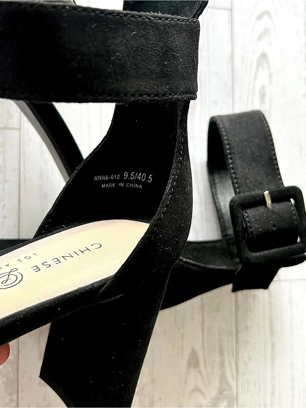 Chinese Laundry ✨New in Box✨Black Micro Suede Block Heels Wide Ankle Strap 9.5